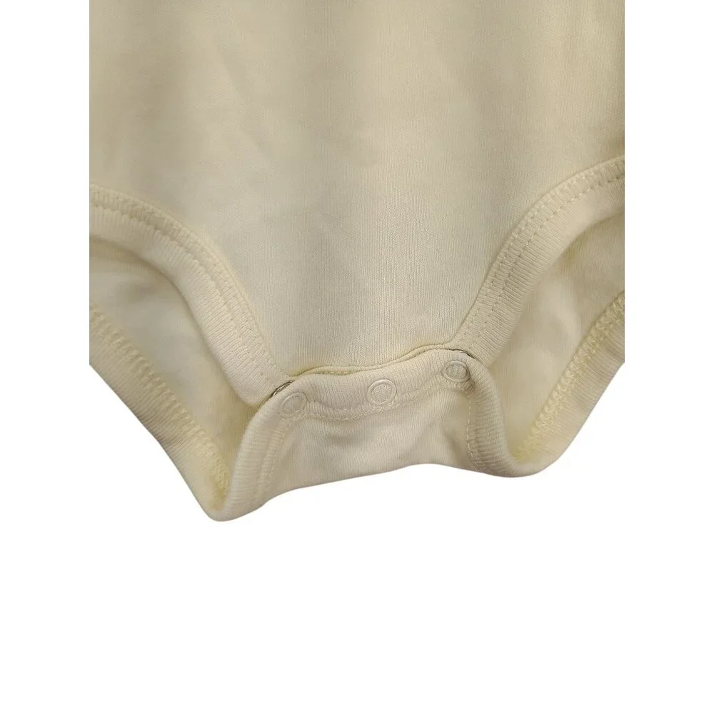 Ralph Lauren Baby White Long Sleeve Onesie With‎ Bear & Tree Print